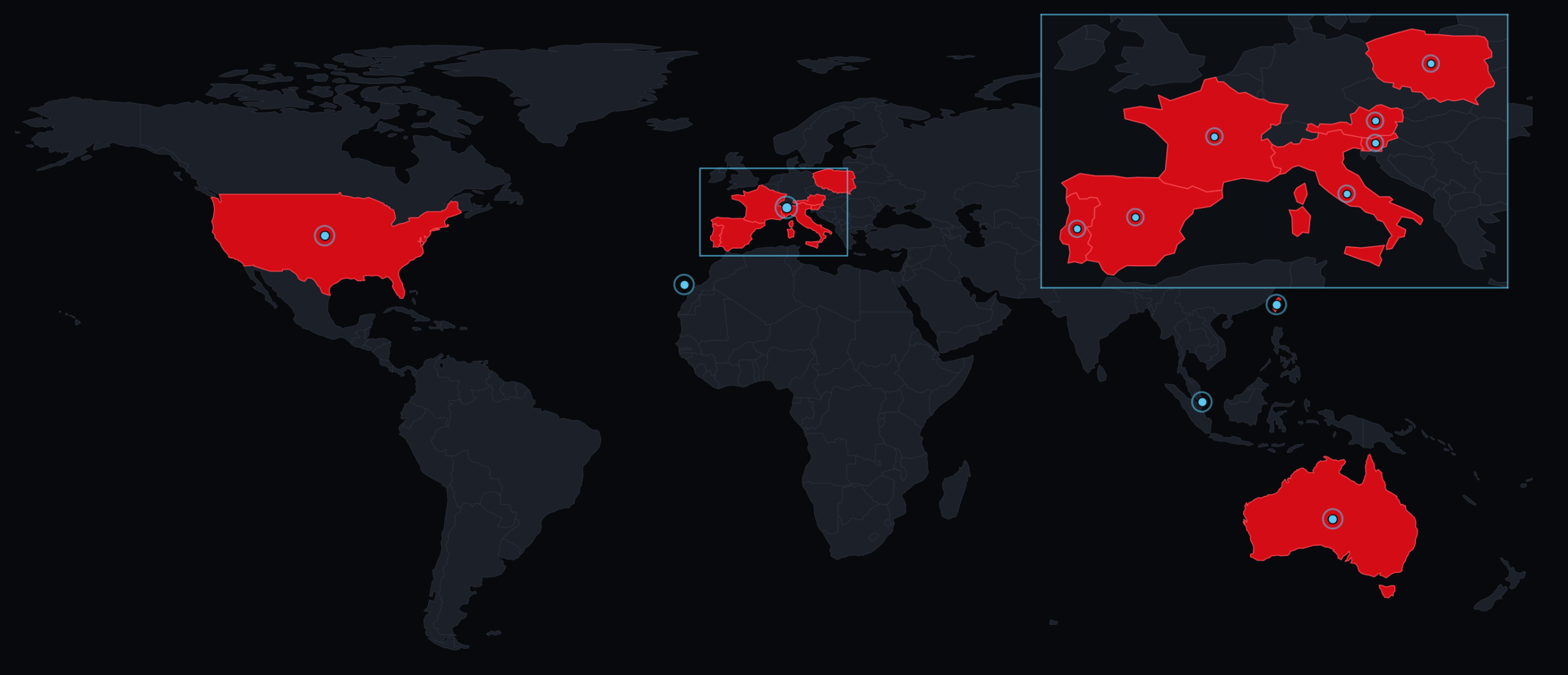 World map showing the countries where LogHRA is already in use